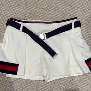 NWT Anthropologie White Shorts with Navy and Red Accents